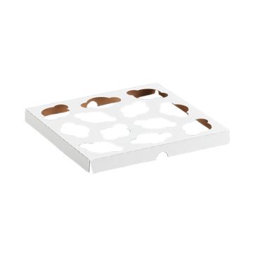 BOXit 12 Cup White/Kraft Reversible Mini Cupcake Insert - 100 Count