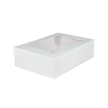 BOXit 27.5" x 19" x 3" White Windowed One Piece Full Sheet Lid - 50 Count