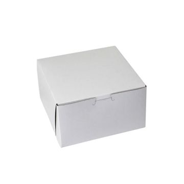 Sotuhern Champion 7" x 7" x 4" White One Piece Lock Corner Bakery Box - 250 Count