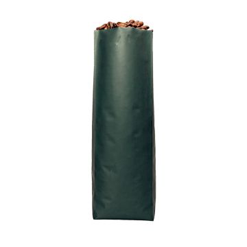 16 oz. Matte Green Side Gusseted Bag With Valve - 500 Count