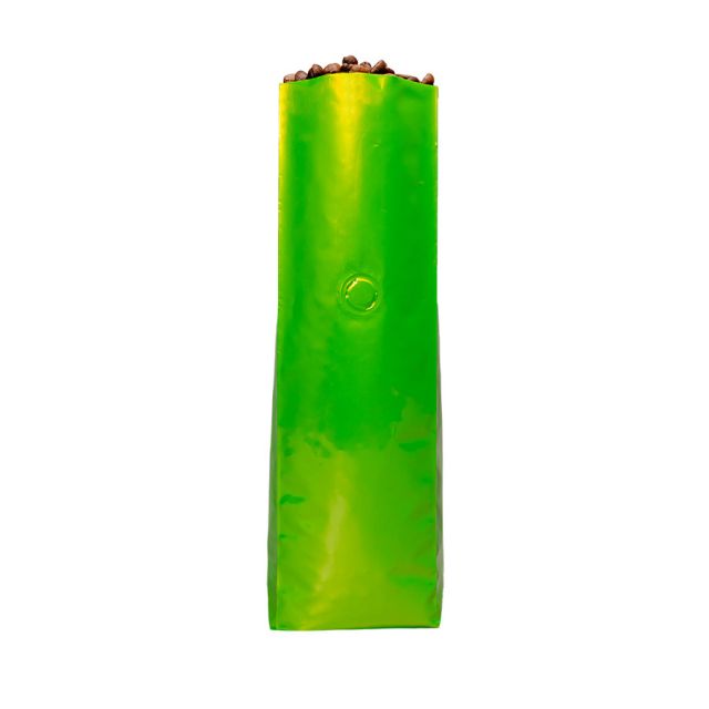 16 oz. Gloss Lime Green Side Gusseted Bag With Valve - 500 Count