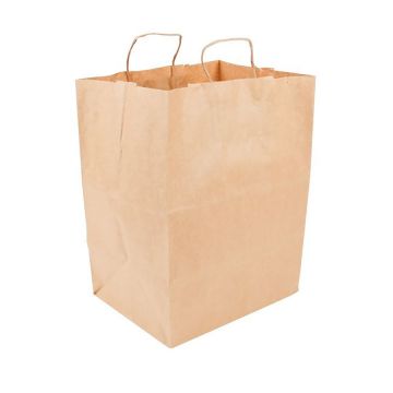 Duro Regal 12" x 9" x 15.75" Kraft Paper Shopping Bag - 200 Count