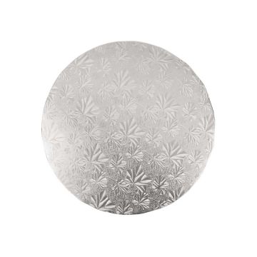 Enjay 10" Silver Round Embossed Cake Board - 12 Count