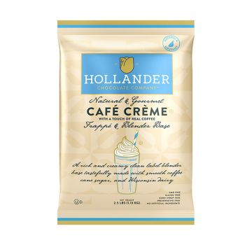 Hollander Natural & Gourmet Cafe Crème Coffee Frappe Base - 2.5 lb. Bag