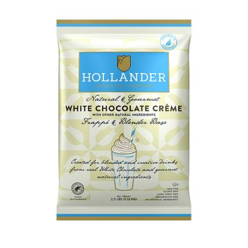 Hollander Natural & Gourmet White Chocolate Crème Frappe Base - 2.5 lb. Bag