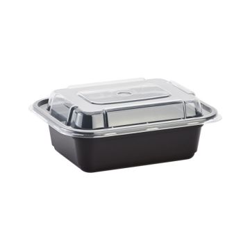 Karat 12 oz. Rectangular PP Plastic Microwavable Food Containers & Lids - 150 Count