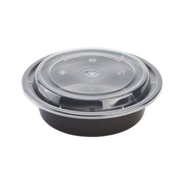 Karat 16 oz. Round PP Plastic Microwavable Food Containers & Lids - 150 Count