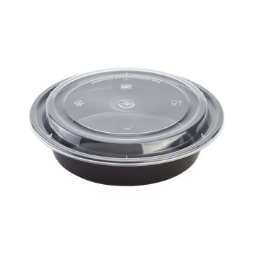 Karat 24 oz. Round PP Plastic Microwavable Food Containers & Lids - 150 Count