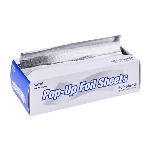Karat 10.75" x 12" Standard Aluminum Pop-Up Foil Sheets - 6/500 Count