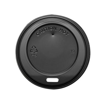 Karat 10-24 oz. Black Travel Hot Lids (90mm)