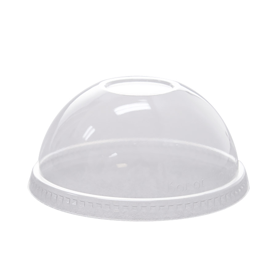 Karat 1224 oz. PET Plastic Dome Lids, Without Hole (98mm)