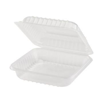 Karat 8" x 8" Clear PP Plastic Clamshell - 250 Count Case