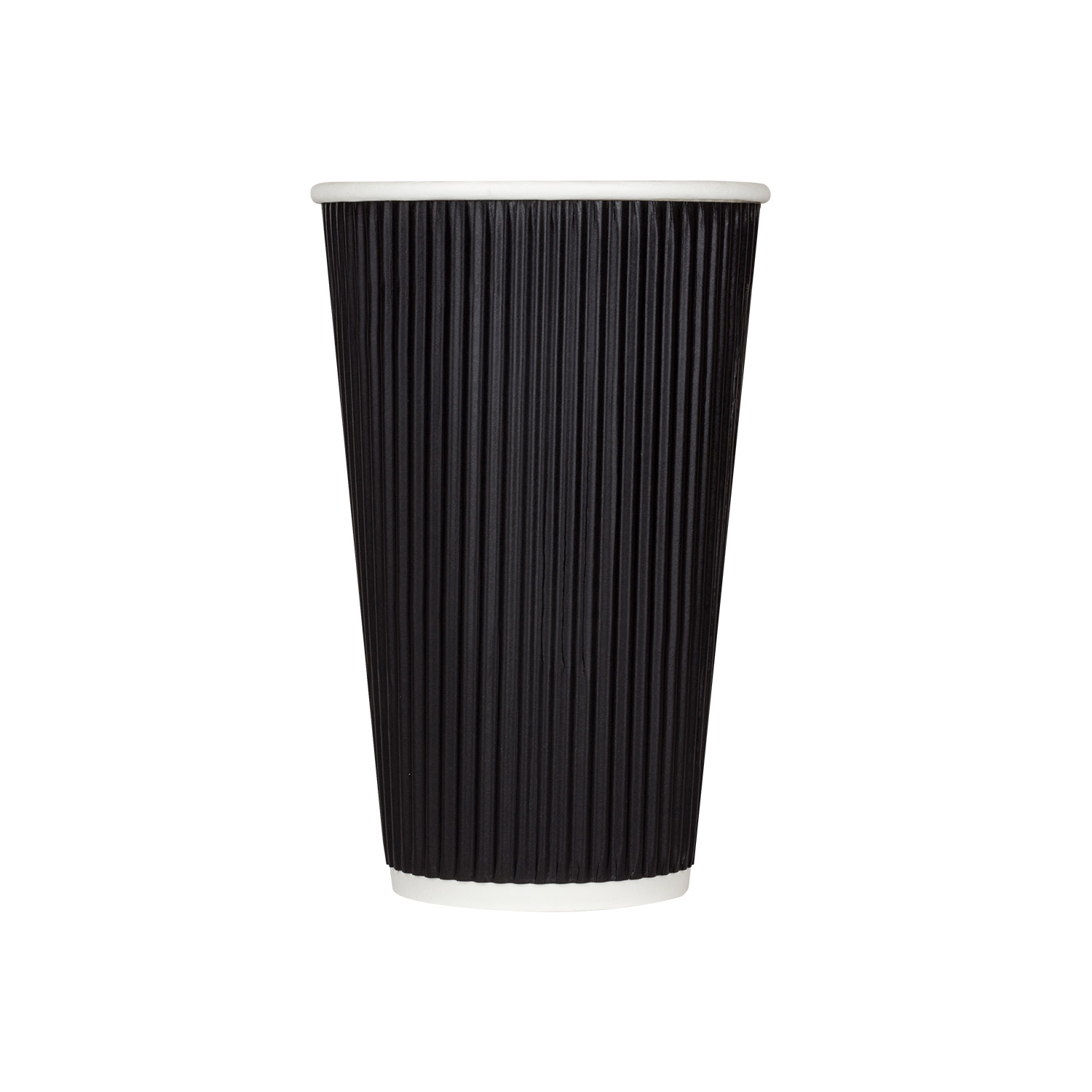 Karat 16 oz. Black Ripple Paper Hot Cups | Fortuna Enterprises