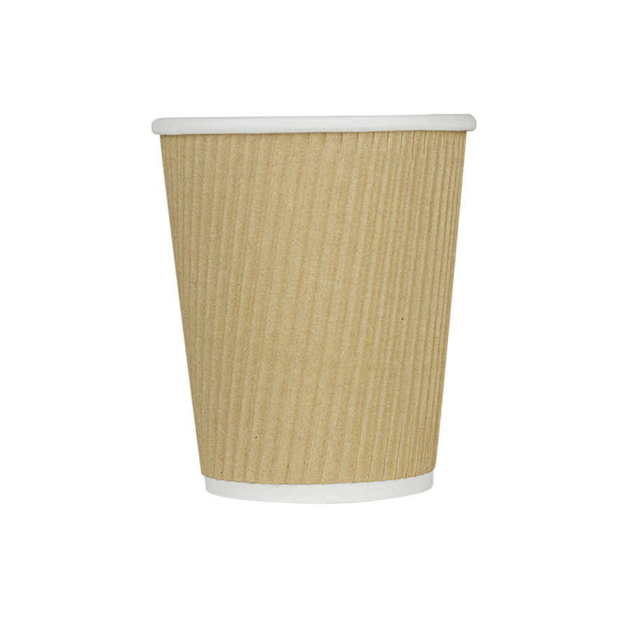 Karat 8 oz. Kraft Ripple Paper Hot Cups | Fortuna Enterprises