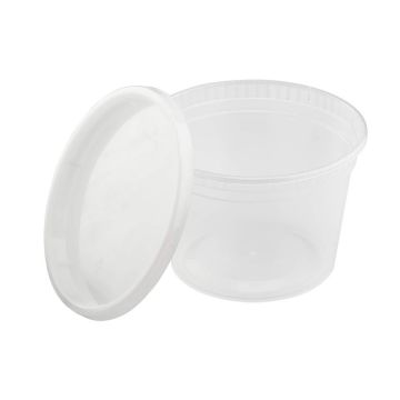 Karat 16 oz. Round PP Plastic Injection Molded Deli Containers & Lids - 240 Count