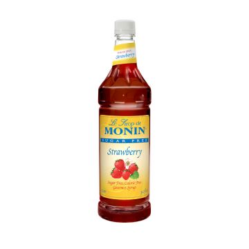 Monin Sugar Free Strawberry Syrup (1L) - Plastic Bottle