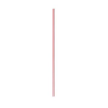 8" White & Red Striped Plastic Stirrer Straws - 1000 Count