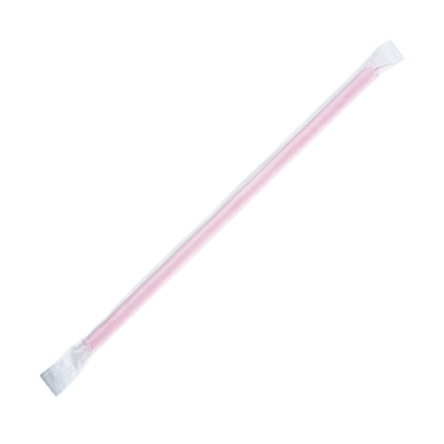 Fortuna Enterprises, LLC Karat 9" Giant Pink Plastic Straws, Paper