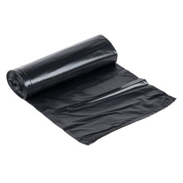 33" x 39" 33 Gal 0.65 Mil Black Trash Can Liner - 250 Count