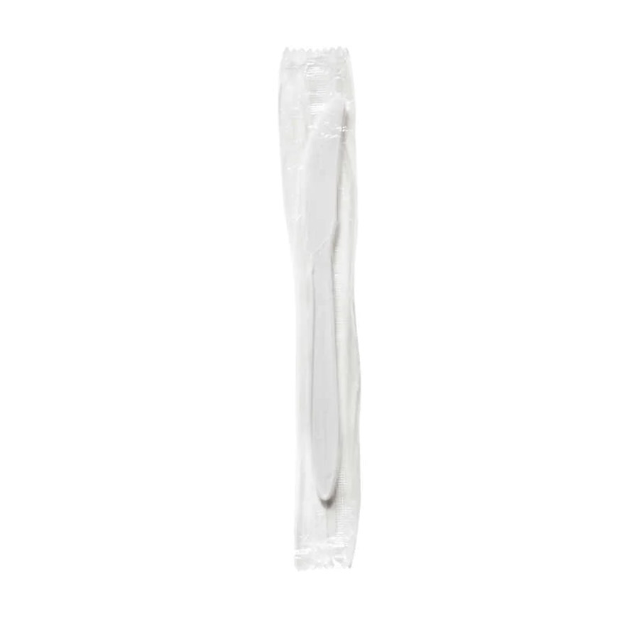 White Medium Weight Knife Individually Wrapped Fortuna Enterprises