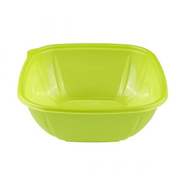 Karat 48 oz. Green PET Plastic Square Bowl - 300 Count