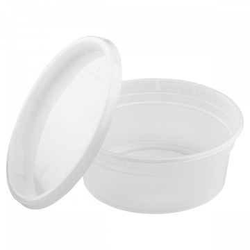 Karat 8 oz. Round PP Plastic Injection Molded Deli Containers & Lids - 240 Count