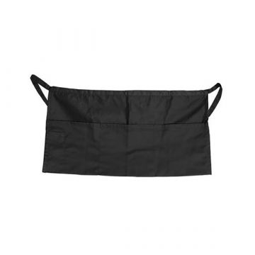 4-Pocket Black Cotton Twill Waist Apron