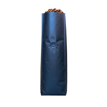 16 oz. Matte Navy Side Gusseted Bag With Valve - 500 Count