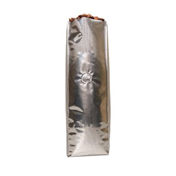 16 oz. Gloss Silver Side Gusseted Bag With Valve - 100 Count