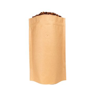 16 oz. Kraft Stand-Up Pounch With Zipper & Valve - 500 Count
