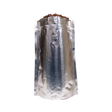 16 oz. Silver Stand-Up Pouch With Zipper & Valve - 500 Count