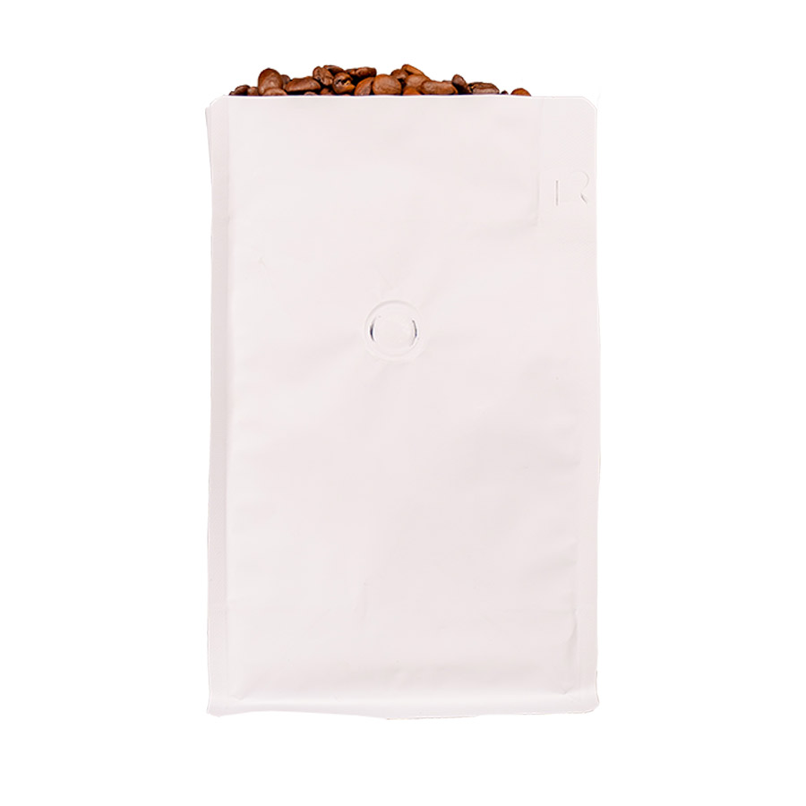 8-12 oz. White Square Bottom Bag With Zipper & Valve 8-12 oz. White Square Bottom Bag With Zipper & Valve