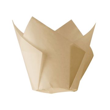 2" x 3.5" Unbleached Natural Tulip Baking Cups - 250 Count
