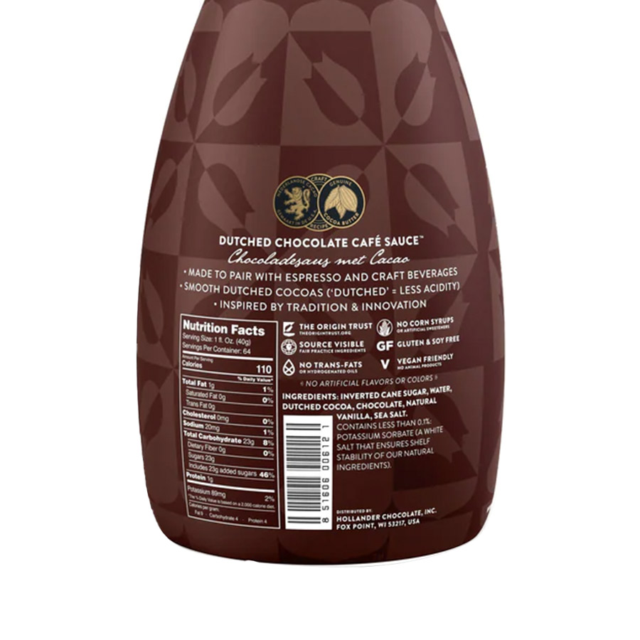Hollander 64 oz Sweet Ground Chocolate Sauce | Fortuna Enterprises