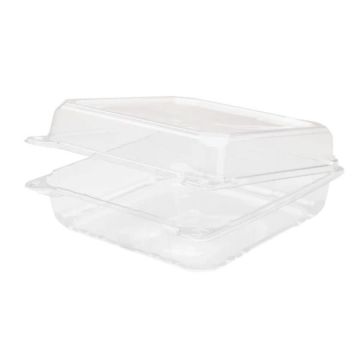 Karat 9" x 9" Clear PET Plastic Clamshell - 200 Count