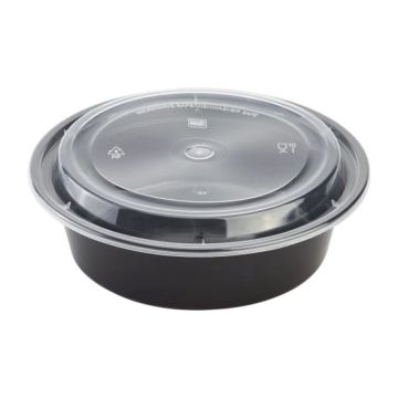 Karat 32 oz. Round PP Plastic Microwavable Food Containers & Lids - 150 Count