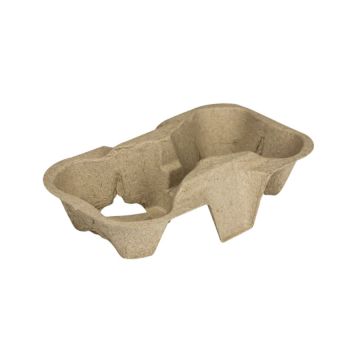 Karat 2 Cup Biodegradable Pulp Drink Carrier - 600 Count