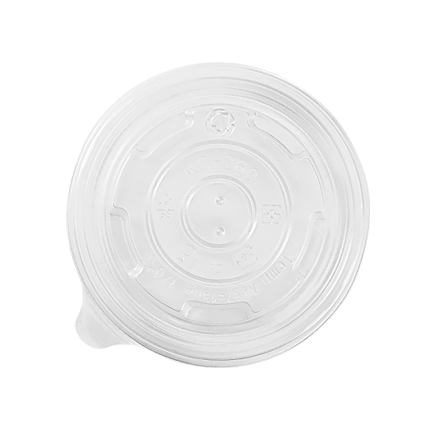 Karat PP Plastic Flat Lids For 8 oz. Paper Hot/Cold Food Container