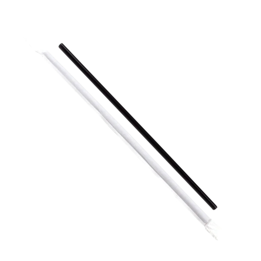 7.75" Giant Black Plastic Straws