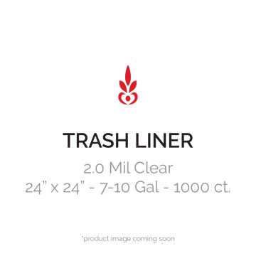 24" x 24" 7-10 Gal 0.2 Mil Clear Trash Can Liner - 1000 Count