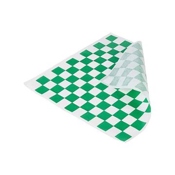 Green & White 12" x 12" Checked Wax Wrap - 5/1000 Count