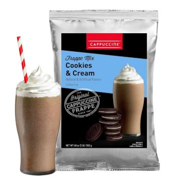Cappuccine Cookies & Cream - Coffee-Free Frappe Mix - 3 lb. Bag