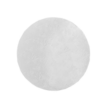 Enjay 10" White Round Embossed Cake Board - 12 Count