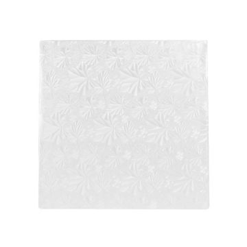 Enjay 10" White Square Embossed Cake Board - 12 Count