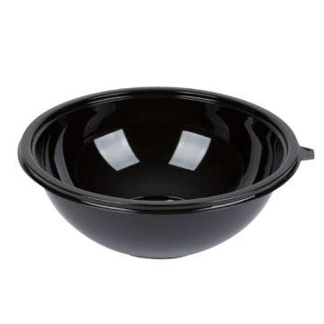 Fineline Black 160 oz. PET Plastic Salad Bowl - 25 Count