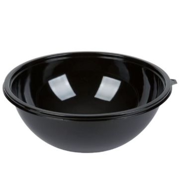 Fineline Black 320 oz. PET Plastic Salad Bowl - 25 Count
