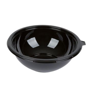 Fineline Black 80 oz. PET Plastic Salad Bowl - 25 Count
