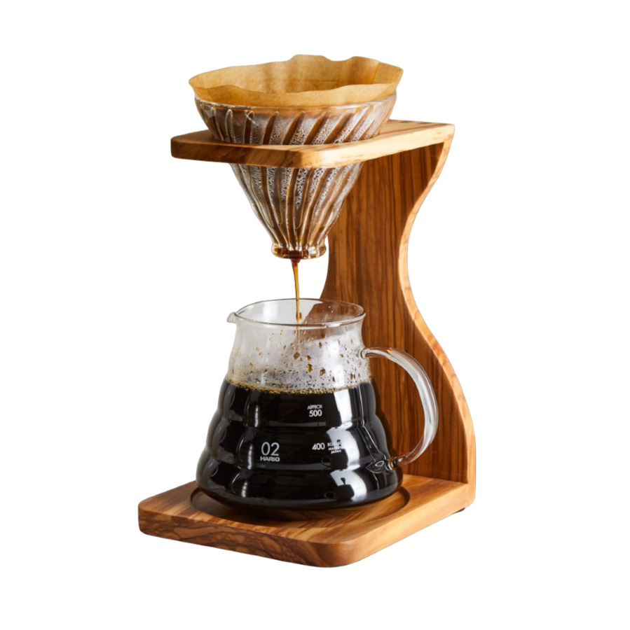 Hario V60 Olive Wood Pour Over Stand Set | Fortuna Enterprises