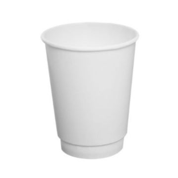 Unicup 10 oz. White Double Walled Paper Hot Cups (90mm)