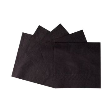 Karat 9.5" x 9.5" Black 2-Ply Beverage Napkin - 4000 Count
